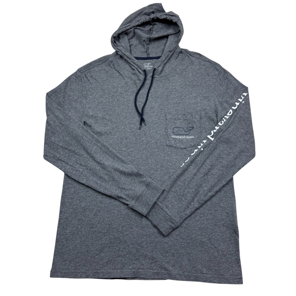 Vineyard Vines Men's Lightweight Cotton Hoodie Pocket Gray Heather Size S